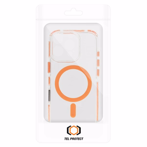 Tel Protect Strap Caurspīdīgs Viedtālruņa apvalks Iphone 16 Pro Max oranžs