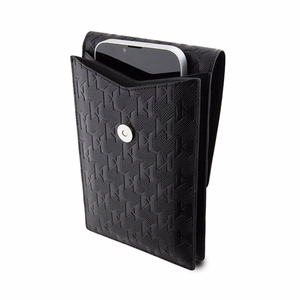 Karl Lagerfeld Saffiano Monogram Ikonik plecu soma viedtālrunim, melna