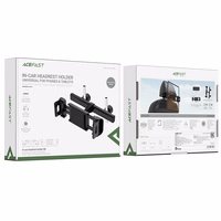 Acefast automašīnas galvas balsta turētājs tālrunim un planšetdatoram (135–230 mm plats) melns (D8 melns)