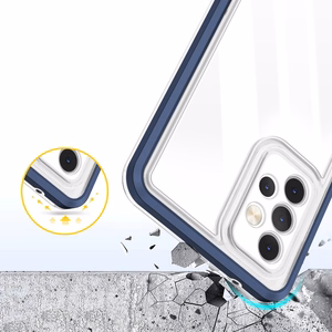 Clear 3in1 viedtālruņa apvalks Samsung Galaxy A73 rāmja gēls zila