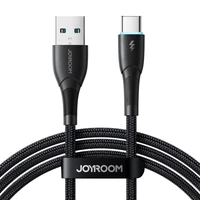 Joyroom Starry Series SA32-AC3 3A USB-A / USB-C kabelis 1 m - melns