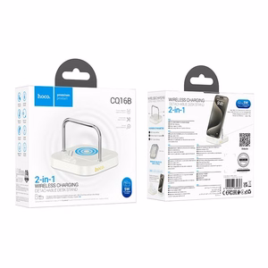 Galda lādētājs Hoco 2in1 USB C PD QC 3A 30W + bezvadu uzlāde 5W CQ16B balts