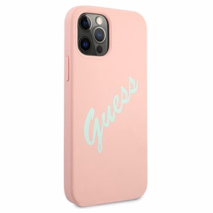Guess GUHCP12MLSVSPG iPhone 12/12 Pro 6.1" rozā zaļš/zaļš rozā cietais apvalks Silikona Vintage
