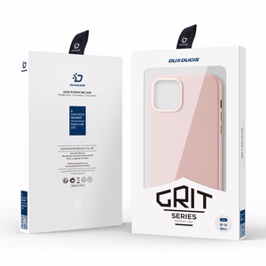 Dux Ducis Grit ādas apvalks iPhone 14 Plus Elegants mākslīgās ādas apvalks (MagSafe saderīgs) Rozā