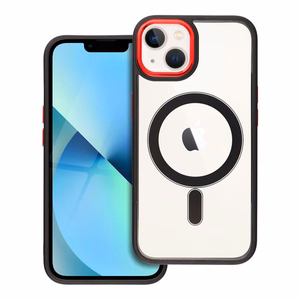COLOR EDGE MAG COVER viedtālruņa apvalks saderīgs ar Magnētisko IPHONE 13 melna sarkana