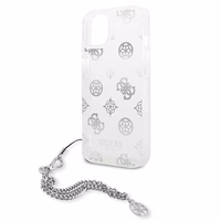 Guess GUHCP13SKPESI iPhone 13 mini 5.4" sudrabains cietais apvalks Peony Chain kolekcija
