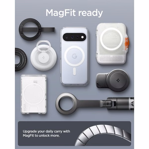 Spigen Ultra Hybrid Mag MagSafe aizsargvāciņš Google Pixel 11, caurspīdīgs / balts