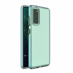 Spring Case (m) ar skaidru TPU gel aizsargapvalku ar krāsainu rāmi Samsung Galaxy A72 4G - gaiši zils