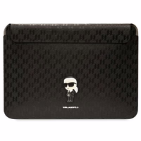 Karl Lagerfeld Saffiano Monogramma Ikonik apvalks 16" klēpjdatoram - melns