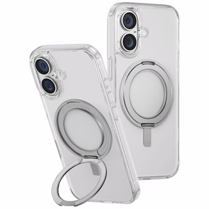 Uniq Swivix 360 rotējošs statīvs viedtālruņa apvalks iPhone 16 Plus - caurspīdīgs