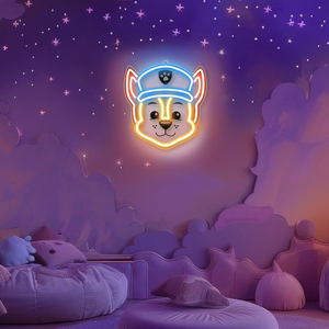 Piekarināma neona LED dekorācija uz organiskā stikla Paw Patrol – Chase OW-130346