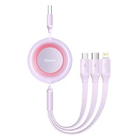 Baseus Bright Mirror 2, 3-in-1 USB 3-in-1 kabelis micro USB / USB-C / Lightning 3,5A 1,1 m (violets)