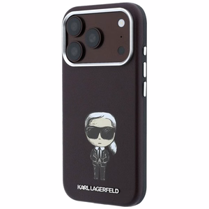 KARL LAGERFELD maciņš IPHONE 18 Pro Max/ 17 Pro Max saderīgs ar MagSafe (Smooth Ikonik Sketch) (krāsa: bordo)
