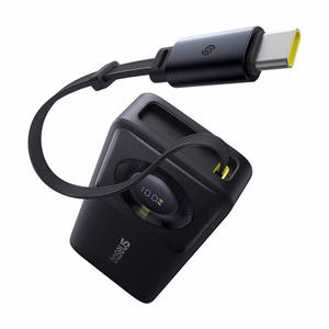Portatīvais lādētājs Baseus OS Free2Pull 10000mAh 30W + kabelis (melns)