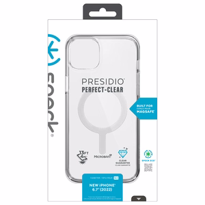 Speck Presidio Perfect-Clear + MagSafe vāciņš ierīcei iPhone 15 Plus / 14 Plus, caurspīdīgs