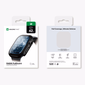 AmazingThing Radix rūdīts stikls ar vāciņu Apple Watch Series 11 42mm - Melns