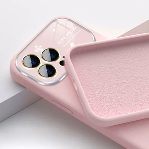 Mīksts silikona objektīva apvalks Iphone 14 Pro Max gaiši rozā