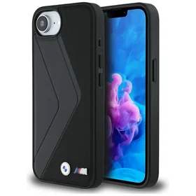 BMW Lielās svītras MagSafe apvalks iPhone 16e - melns