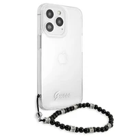 Guess GUHCP13XKPSBK iPhone 13 Pro Max 6.7" Caurspīdīgs cietais apvalks Melnais Pērle