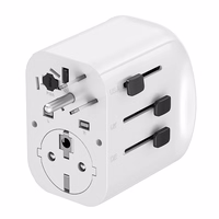 Gembird TPA-EU2A1C15-01-W Grounded universal travel power adapter, 15 W, balts