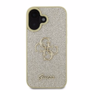Guess Fixed Glitter Big 4G viedtālruņa apvalks iPhone 16 - zelta