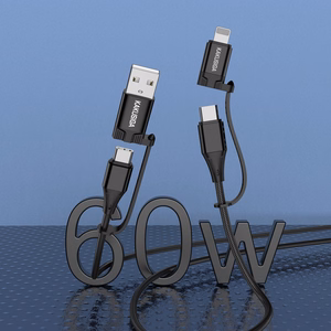 KAKU Cable KSC-654 Tuojie 4 in 1 - USB + Type C to Type C + Lightning - 1,2 metres black