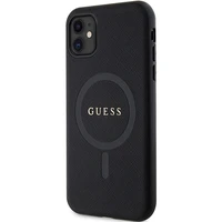 Guess GUHMN61PSAHMCK apvalks iPhone 11 / Xr - melns Saffiano MagSafe