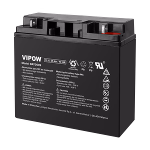 VIPOW MC tipa motocikla akumulators, 12 V, 25 Ah