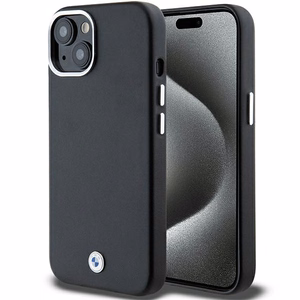 BMW Signature Wrapped Metal Magnētiskais viedtālruņa apvalks iPhone 15/14/13 - melns