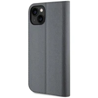 Karl Lagerfeld KLBKP14SSANKCPG iPhone 14 6.1" grāmatas tipa apvalks sudraba Saffiano Karl & Choupette