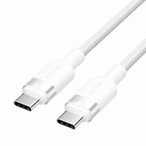 Vention USB-C uz C kabelis, pīts, 3A, 480Mbps, 60W, 2m, balts