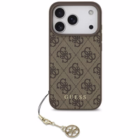 Guess 4G Charms Collection Magnētiskais viedtālruņa apvalks iPhone 17 Pro - brūns