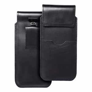 ROYAL - Ādas universālā kabata ar vāku / melna - Izmērs 2XL+garš - SAMSUNG S21 ULTRA / HUAWEI P Smart 2021 / XIAOMI Redmi 12 / OPPO A98 5G