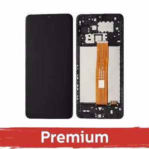 LCD Displejs piemērots Samsung A125 A12 Melns ar Rāmi OEM