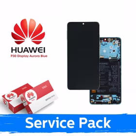 LCD Displejs Saderīgs ar Huawei P30 Ar Frame / Aurora / (Service Pack)