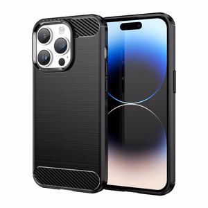 Karboniskais apvalks iPhone 14 Pro Max - gelas aizmugurējais pārklājums, melnas krāsas