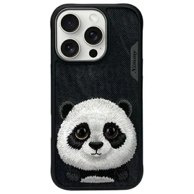 Nimmy Lielās acis mājdzīvnieks 2.0 Pandas viedtālruņa apvalks iPhone 16 Pro - melns