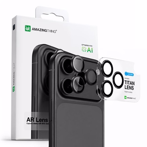 AmazingThing сапфировое стекло для камеры iPhone 17 Pro / Pro Max - с серой рамкой