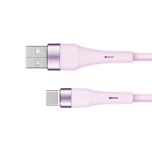 Kruger&Matz Basic USB–USB-C silikona kabelis, 1 m, rozā