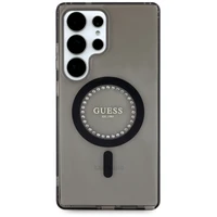 Guess Kristāli Drukāts Klasiskais Logotips Magnētiskais Samsung Galaxy S25 Ultra viedtālruņa apvalks melna