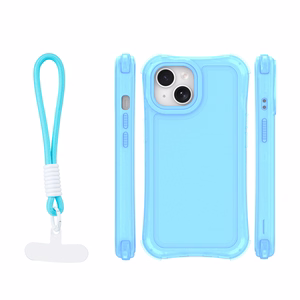 Safepop maciņš ar siksniņu priekš iPhone 15 6,1" zils