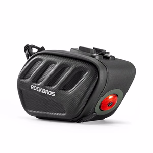 Rockbros C61 velosipēda sēdekļa soma ar viedo aizmugurējo lukturi 0.45L - melna