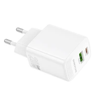 Borofone Lādētājs BN27 USB + Type C - QC 3.0 PD 20W balts