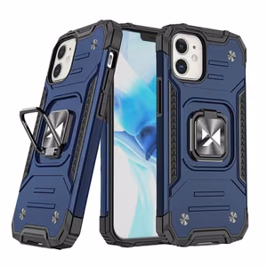 Wozinsky Ring Armor iPhone 14 Plus viedtālruņa apvalks ar magnētisko turētāju gredzenu zilas krāsas