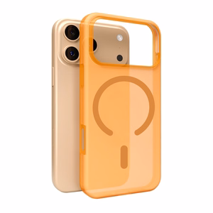 Puro Daylight Magnētiskais saderīgs silikona viedtālruņa apvalks iPhone 17 Pro - caurspīdīgs oranžs