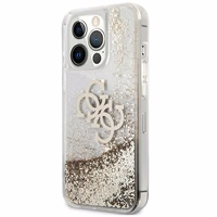 Guess 4G Big Liquid Glitter viedtālruņa apvalks iPhone 13 Pro Max 6.7" - zelta