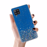 Brilliant caurspīdīgs viedtālruņa apvalks Samsung Galaxy A42 5G tumši zils