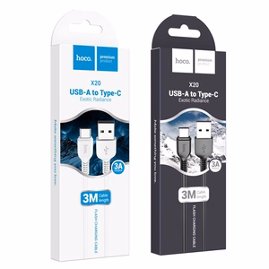 Kabelis USB A uz USB C Hoco 2,4A 3 m X20 balts
