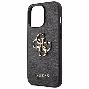 Guess 4G Big Metal Logo viedtālruņa apvalks iPhone 14 Pro - pelēks