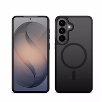 Crong Hybrid Matte Magnetic - MagSafe maciņš Samsung Galaxy S26 (melns)